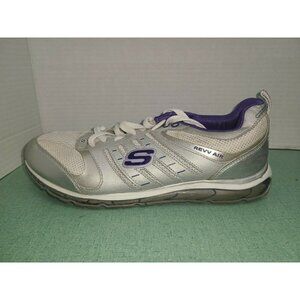 SKECHERS REVV AIR CROSS TRAINER SHOES LN WOMENS SZ 8.5  SN 12266 WHITE/SILVER